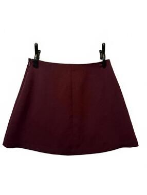 Wilfred Aritzia Burgundy Mini Skirt Size 2 Minimalist Pocket Detail